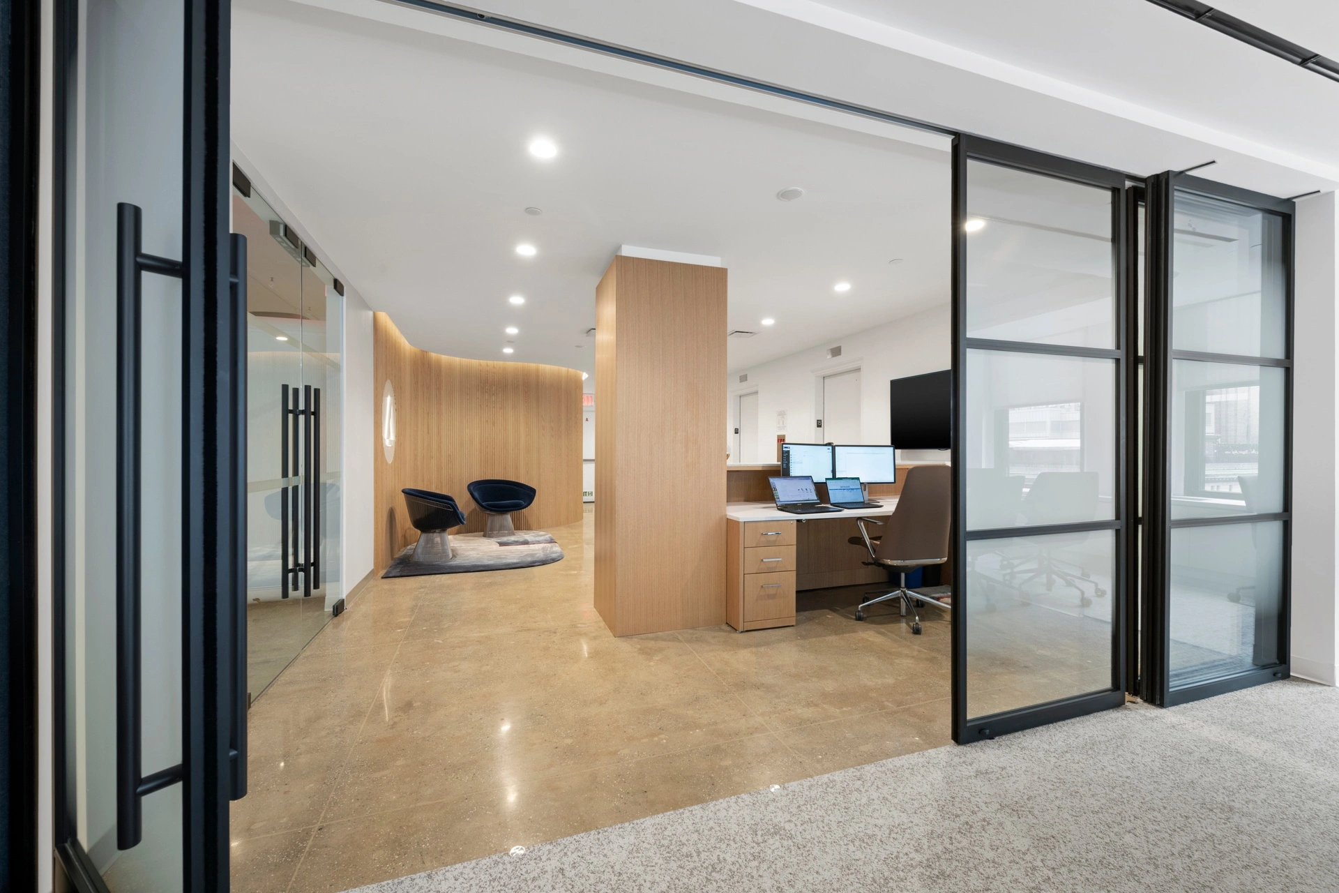 Benhar Office Interiors Walls Division partition wall showroom in New York City